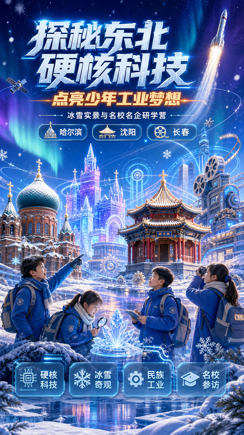 东北冰雪科技研学海报