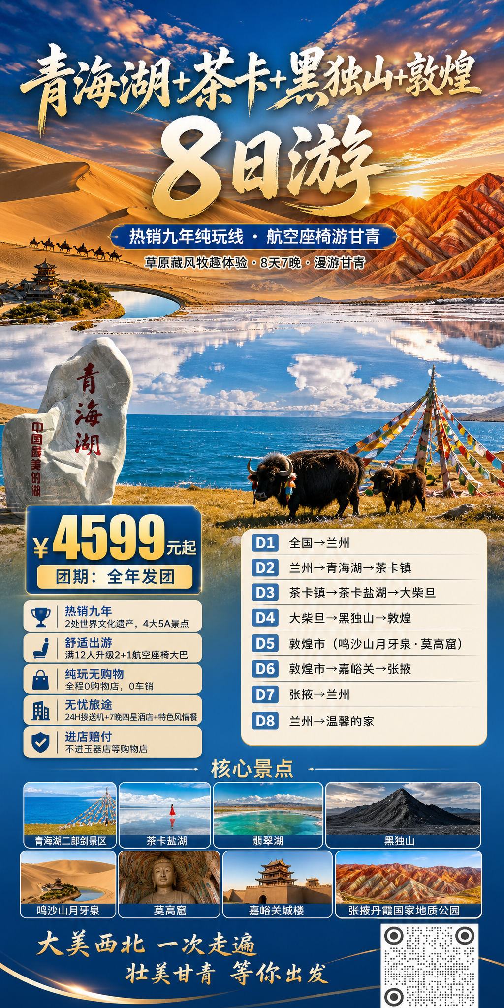 西北八日游宣传海报