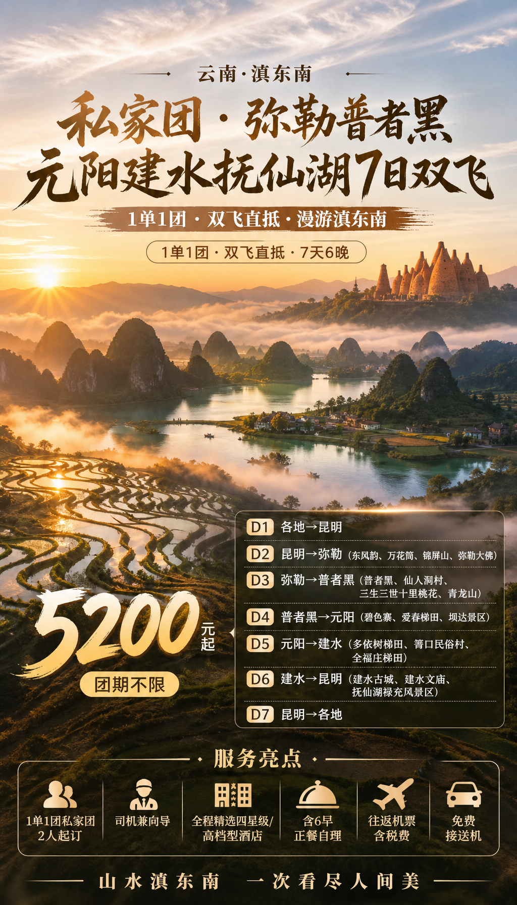 云南滇东南旅游海报