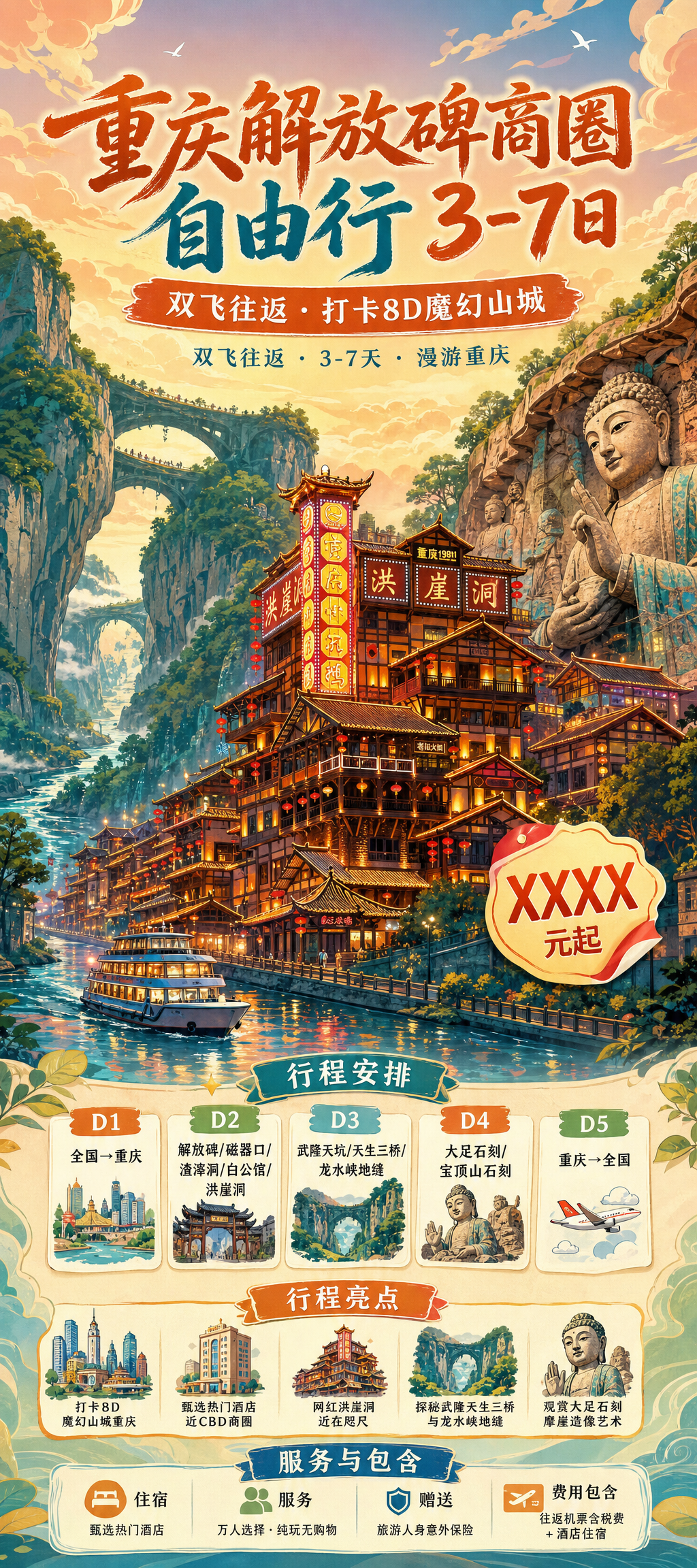 重庆山城旅游宣传海报