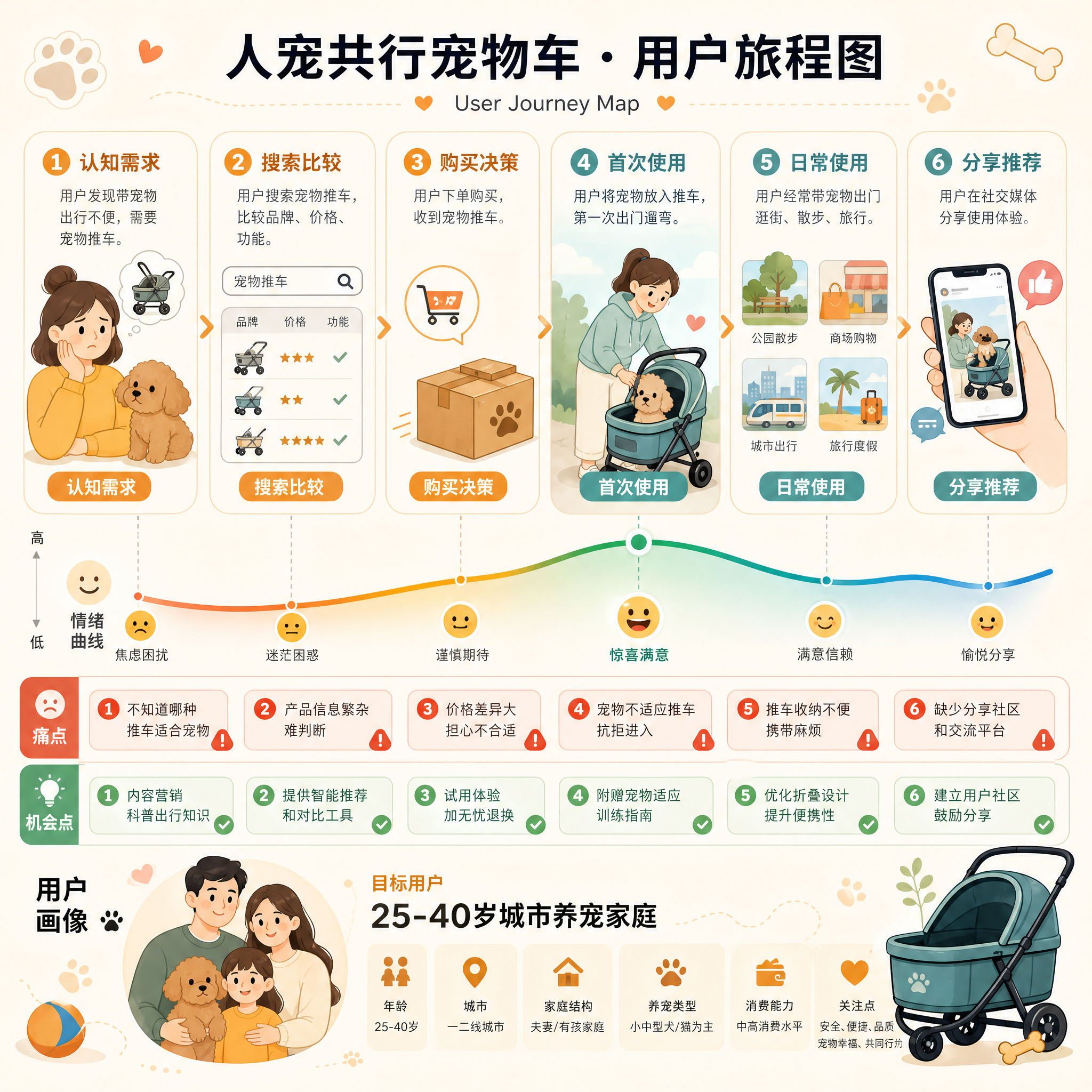 人宠共行宠物车用户旅程图