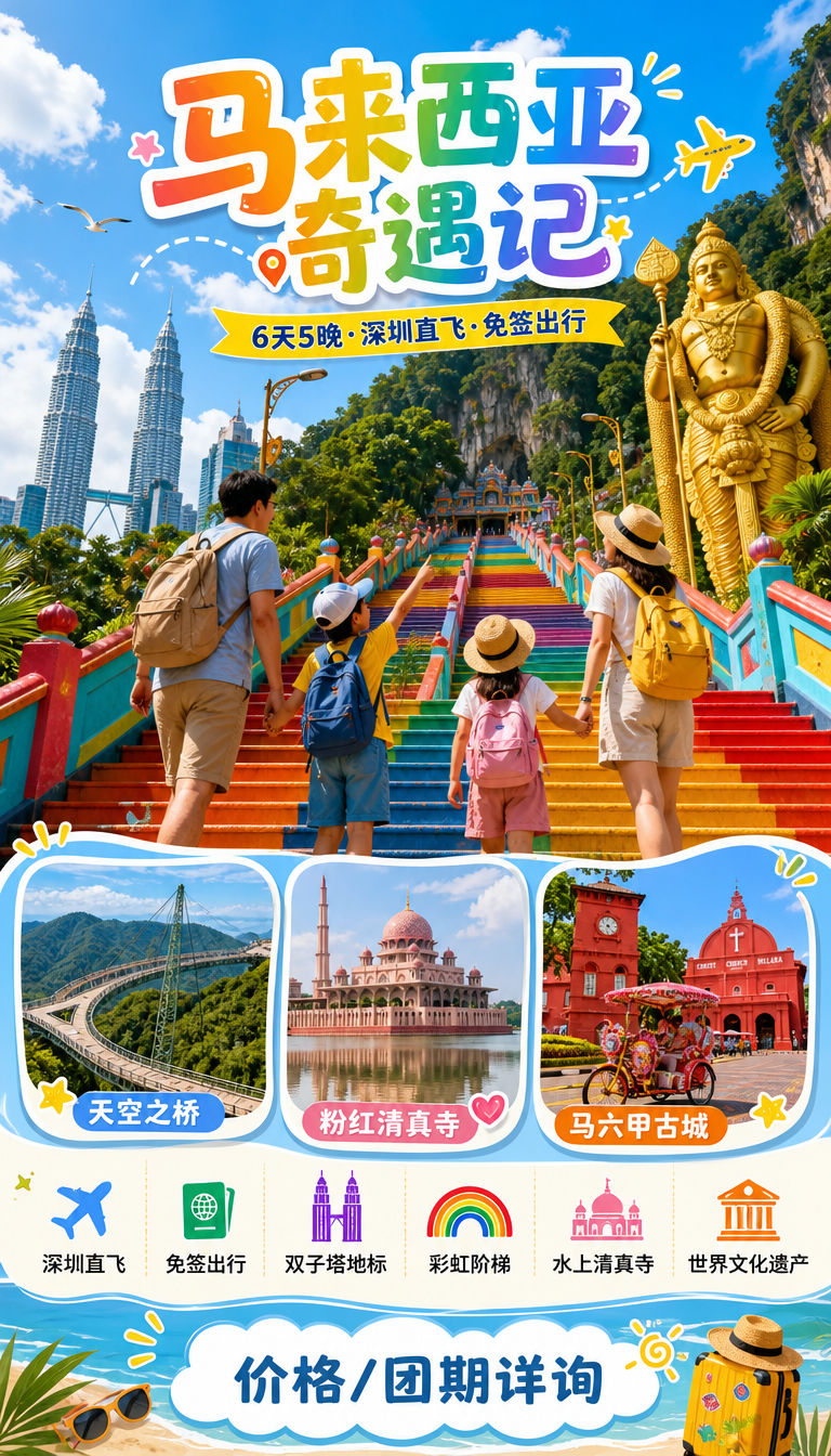 马来西亚亲子旅游海报