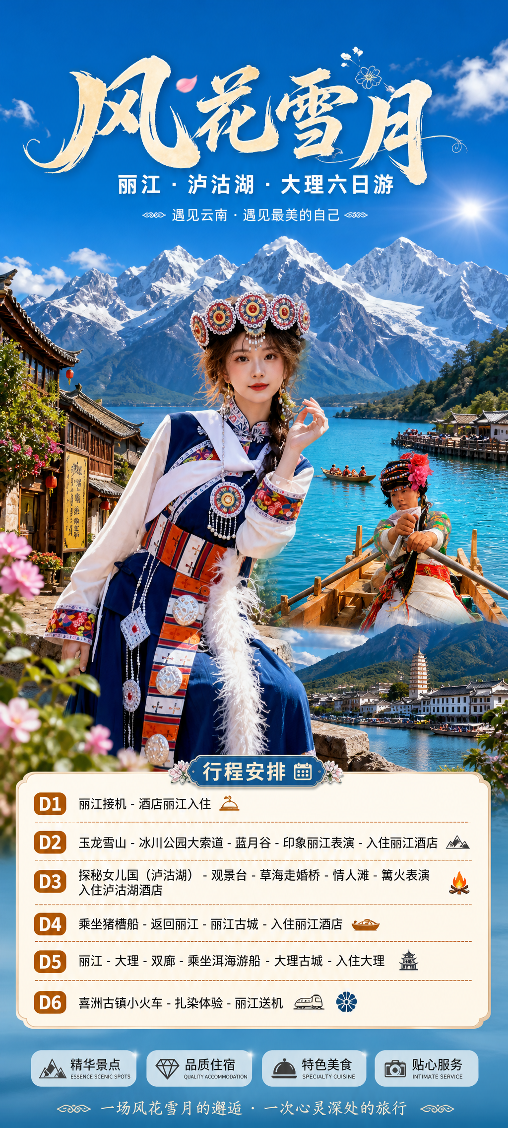 云南风花雪月六日游海报